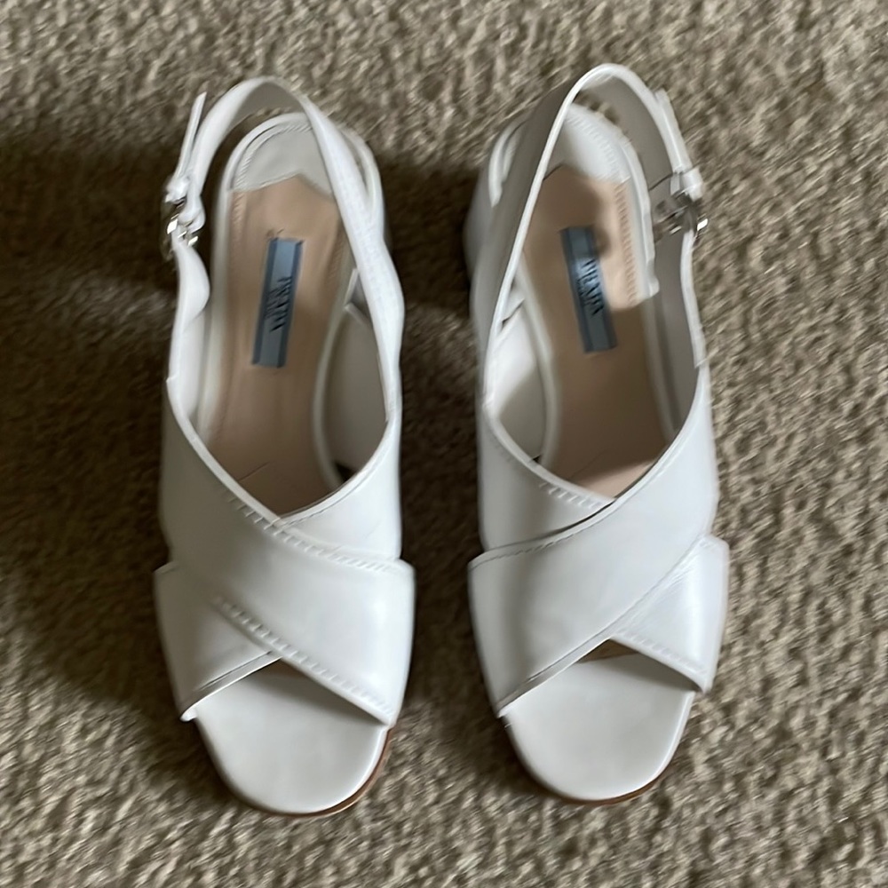Prada size 9 white sandals